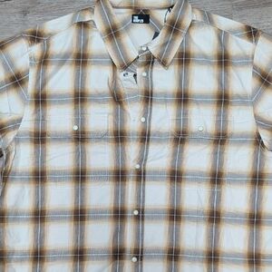 The Kooples Tan and Brown Plaid Casual Shirt